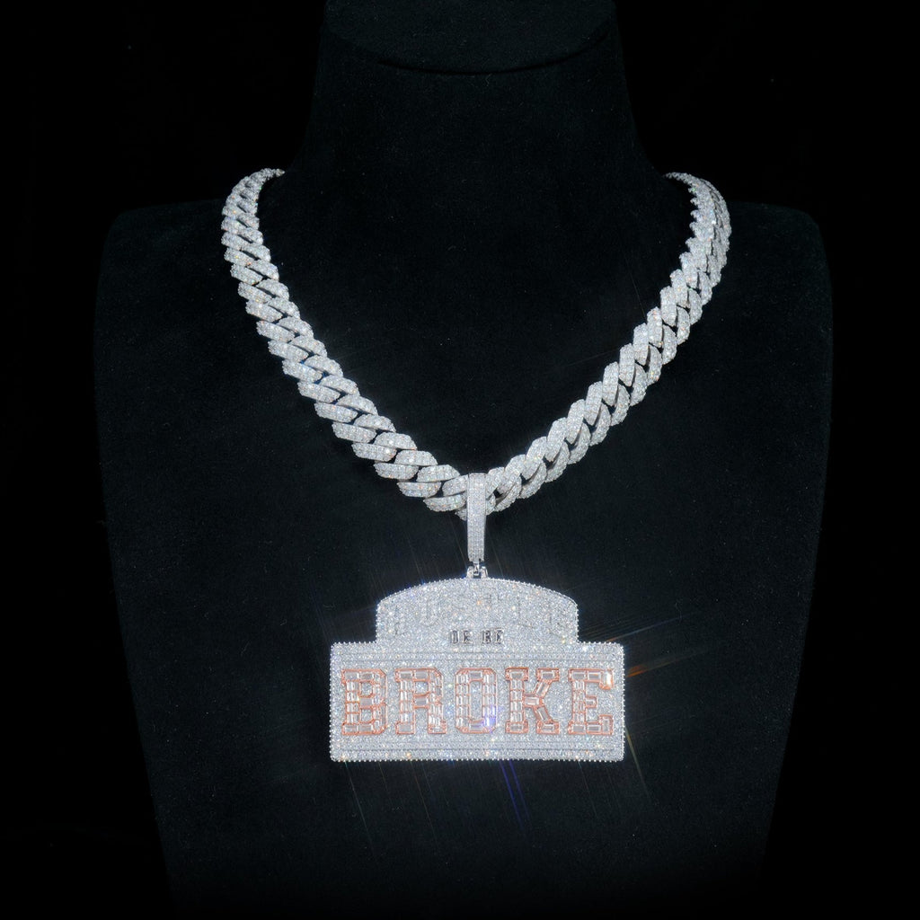 hustle-or-be-broke TWO LAYER ICED NECKLACE