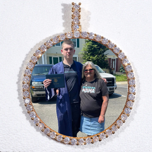 LARGE 3D CIRCLE CUSTOM PICTURE PENDANT