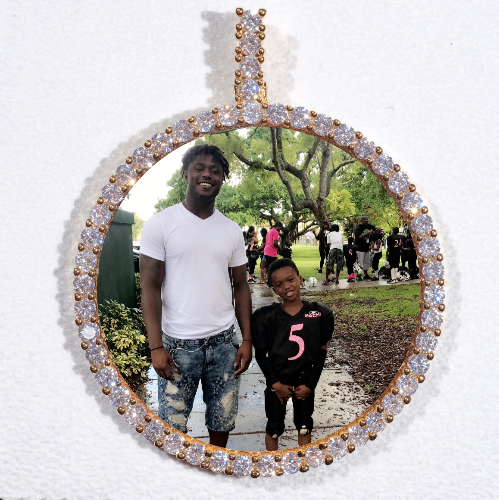 LARGE 3D CIRCLE CUSTOM PICTURE PENDANT