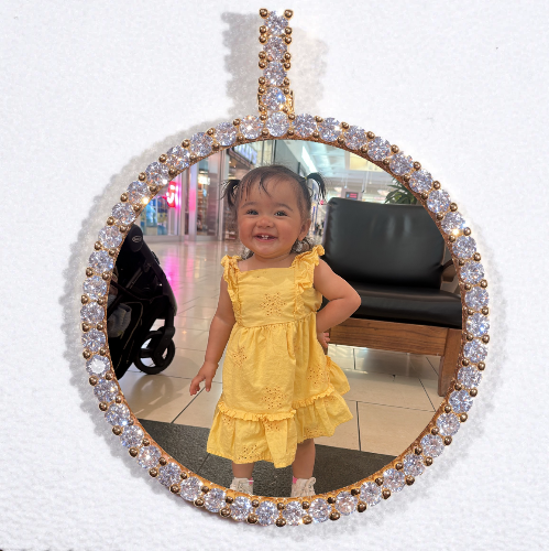 LARGE 3D CIRCLE CUSTOM PICTURE PENDANT