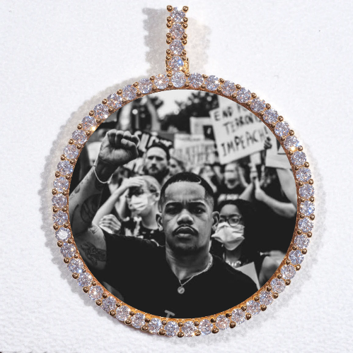 LARGE 3D CIRCLE CUSTOM PICTURE PENDANT