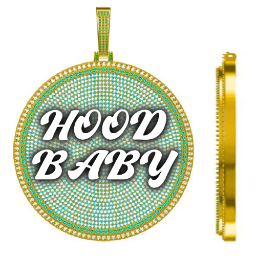 CUSTOM LETTER NECKLACE 3D BIG DISC
