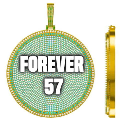 CUSTOM LETTER NECKLACE 3D BIG DISC