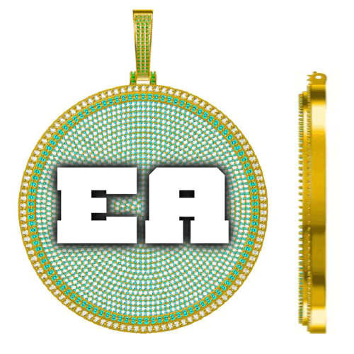CUSTOM LETTER NECKLACE 3D BIG DISC