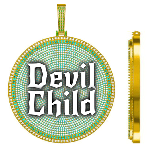 CUSTOM LETTER NECKLACE 3D BIG DISC