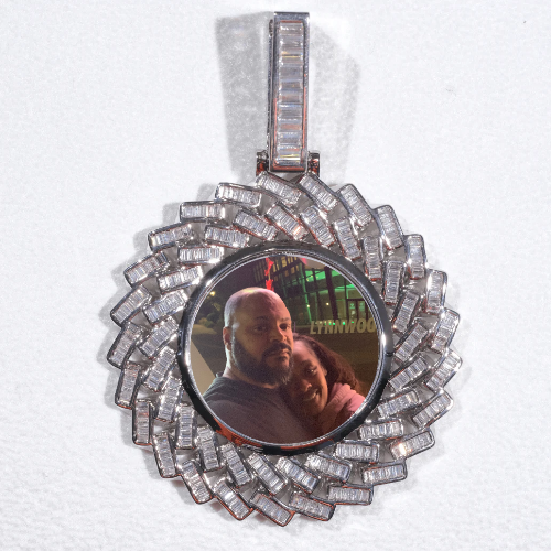 Large 3D Baguette Custom Picture Pendant