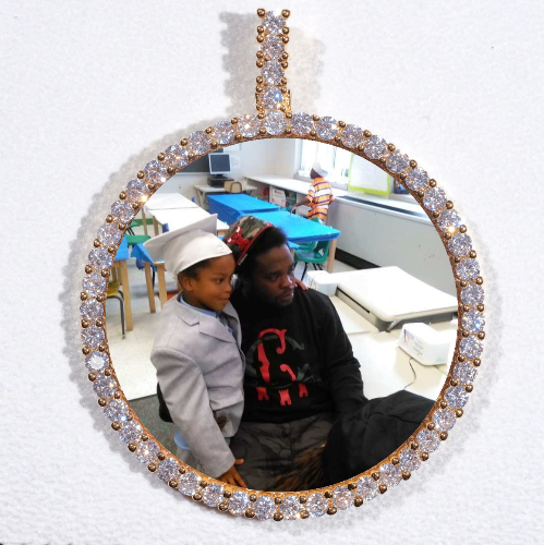 LARGE 3D CIRCLE CUSTOM PICTURE PENDANT