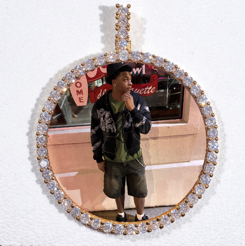 LARGE 3D CIRCLE CUSTOM PICTURE PENDANT
