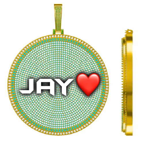 CUSTOM LETTER NECKLACE 3D BIG DISC
