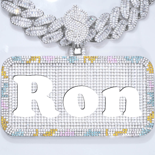 CUSTOM LETTER NECKLACE 3D COLORFUL SQUARE