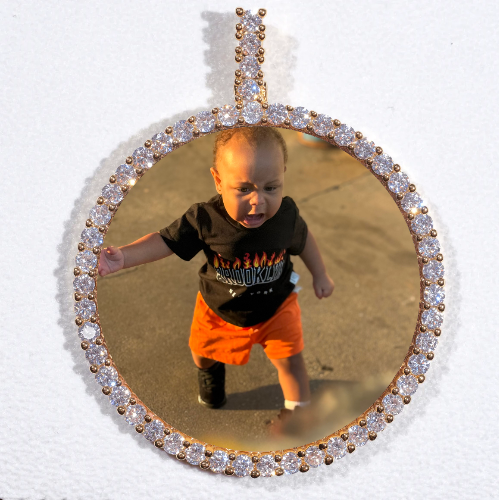 LARGE 3D CIRCLE CUSTOM PICTURE PENDANT