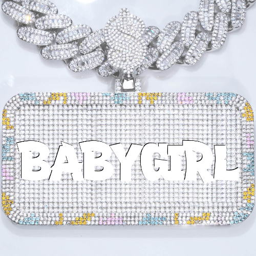 CUSTOM LETTER NECKLACE 3D COLORFUL SQUARE