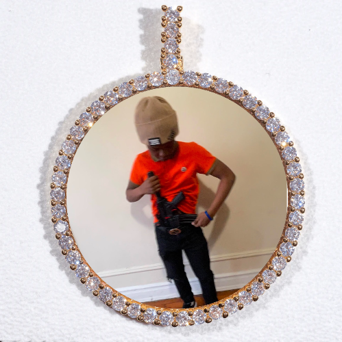 LARGE 3D CIRCLE CUSTOM PICTURE PENDANT