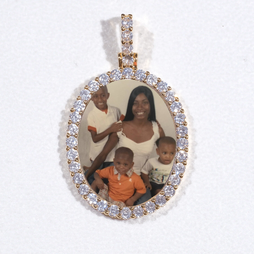 3D Oval Custom Picture Pendant