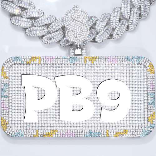 CUSTOM LETTER NECKLACE 3D COLORFUL SQUARE