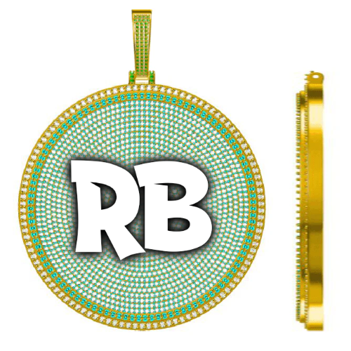 CUSTOM LETTER NECKLACE 3D BIG DISC
