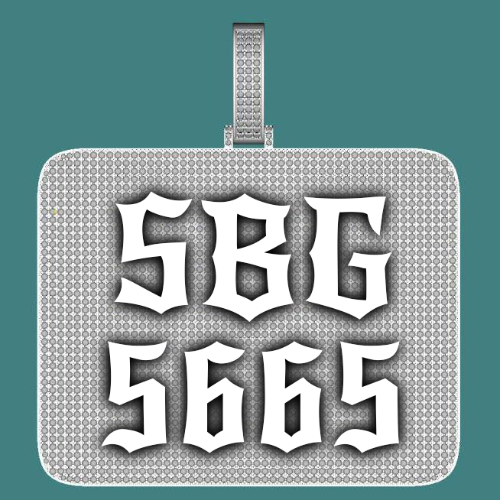 CUSTOM LETTER NECKLACE 3D BIG SQUARE