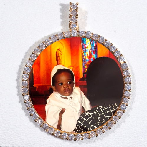 LARGE 3D CIRCLE CUSTOM PICTURE PENDANT