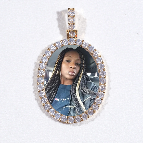 3D Oval Custom Picture Pendant