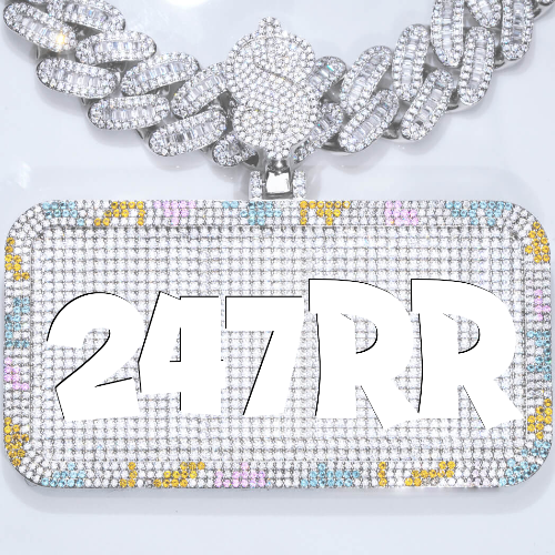 CUSTOM LETTER NECKLACE 3D COLORFUL SQUARE