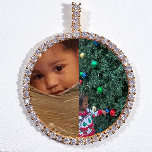 LARGE 3D CIRCLE CUSTOM PICTURE PENDANT