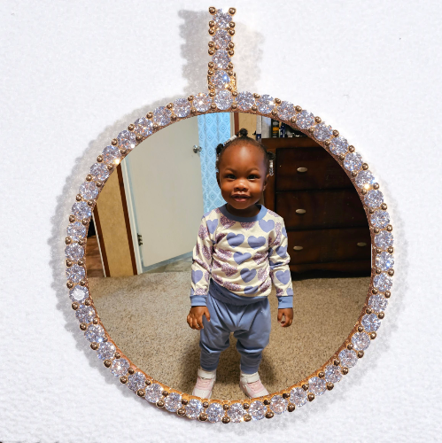 LARGE 3D CIRCLE CUSTOM PICTURE PENDANT