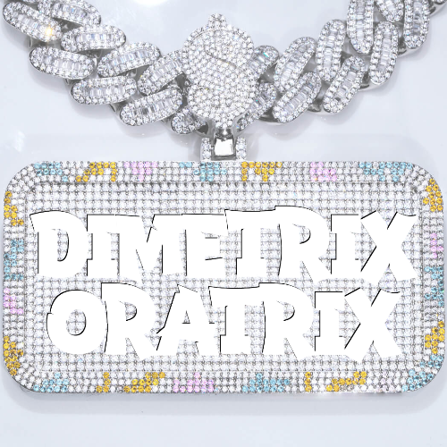 CUSTOM LETTER NECKLACE 3D COLORFUL SQUARE