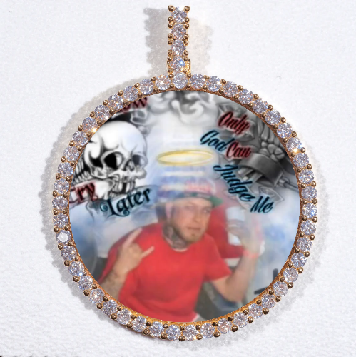 LARGE 3D CIRCLE CUSTOM PICTURE PENDANT