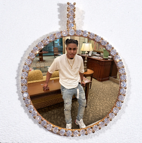 LARGE 3D CIRCLE CUSTOM PICTURE PENDANT