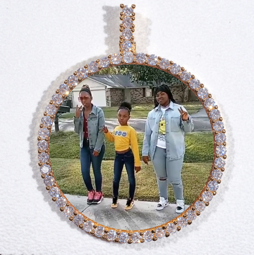 LARGE 3D CIRCLE CUSTOM PICTURE PENDANT