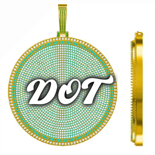 CUSTOM LETTER NECKLACE 3D BIG DISC