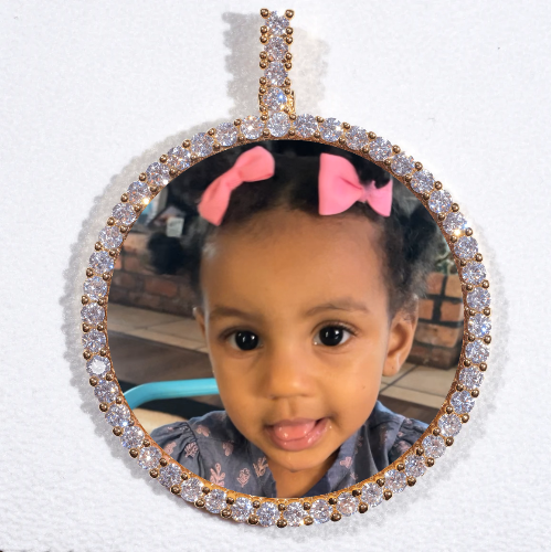 LARGE 3D CIRCLE CUSTOM PICTURE PENDANT