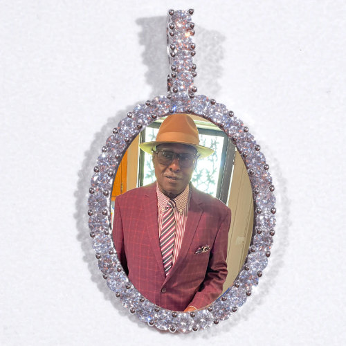 Large 3D Oval Custom Picture Pendant