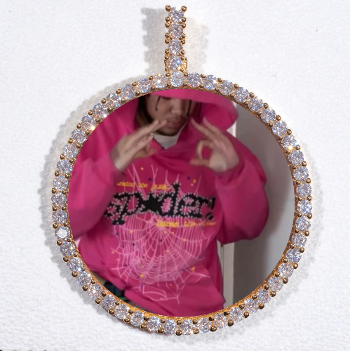 LARGE 3D CIRCLE CUSTOM PICTURE PENDANT