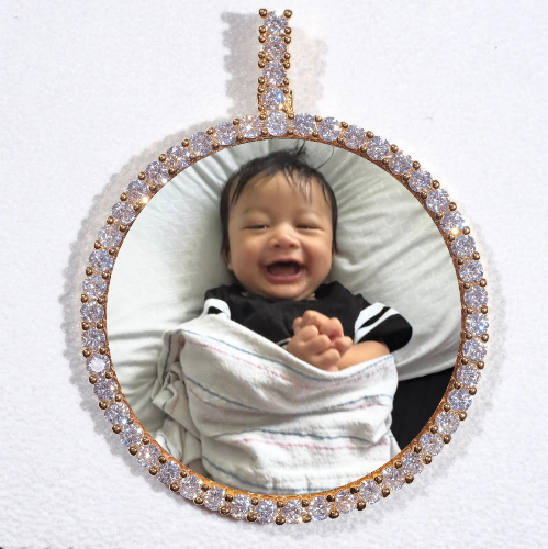 LARGE 3D CIRCLE CUSTOM PICTURE PENDANT