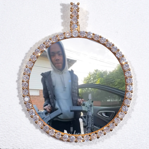 LARGE 3D CIRCLE CUSTOM PICTURE PENDANT
