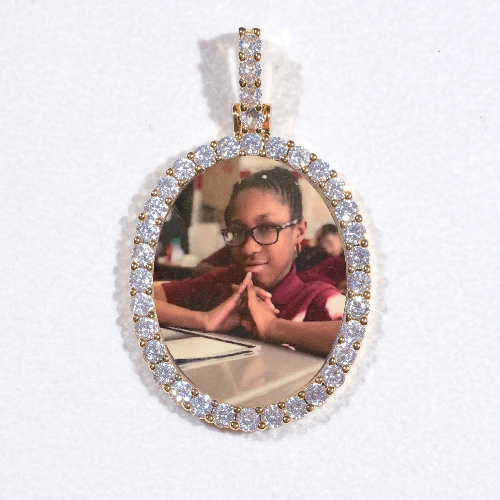 3D Oval Custom Picture Pendant