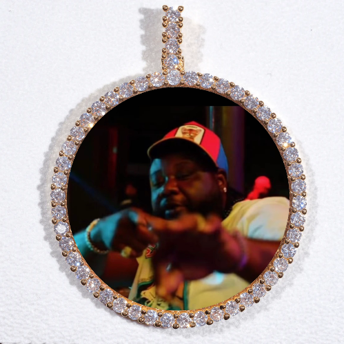 LARGE 3D CIRCLE CUSTOM PICTURE PENDANT