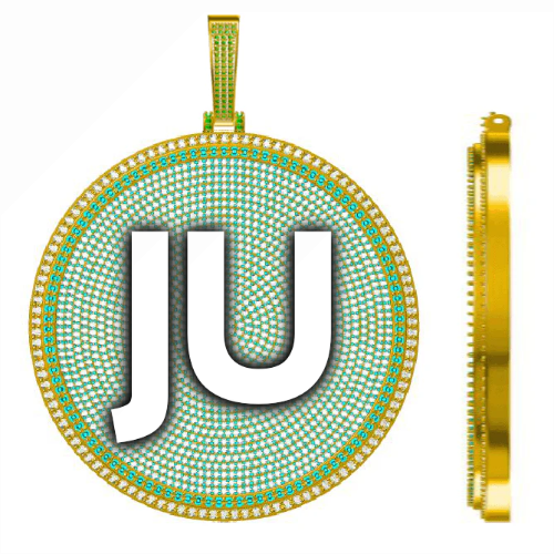 CUSTOM LETTER NECKLACE 3D BIG DISC
