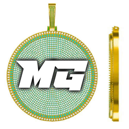 CUSTOM LETTER NECKLACE 3D BIG DISC