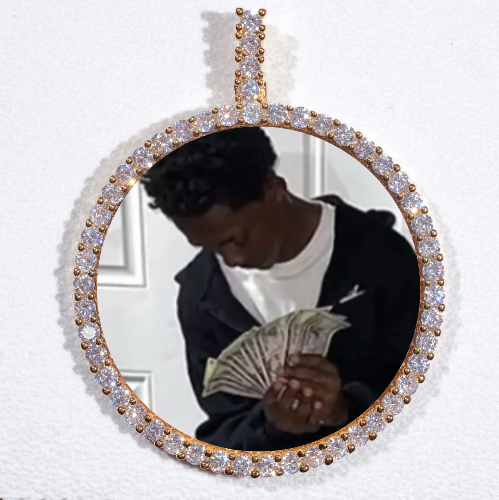 LARGE 3D CIRCLE CUSTOM PICTURE PENDANT