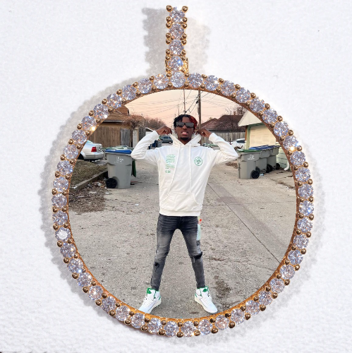 LARGE 3D CIRCLE CUSTOM PICTURE PENDANT