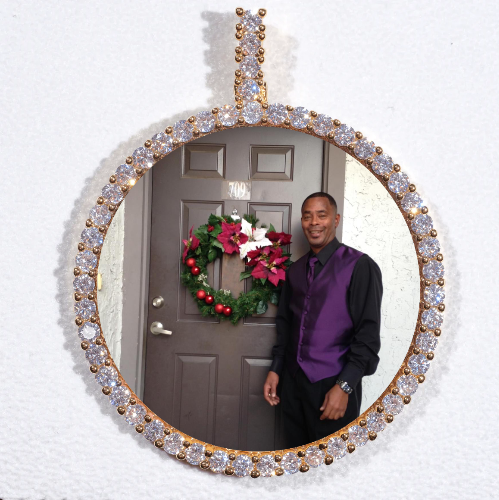 LARGE 3D CIRCLE CUSTOM PICTURE PENDANT