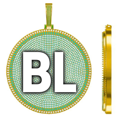 CUSTOM LETTER NECKLACE 3D BIG DISC