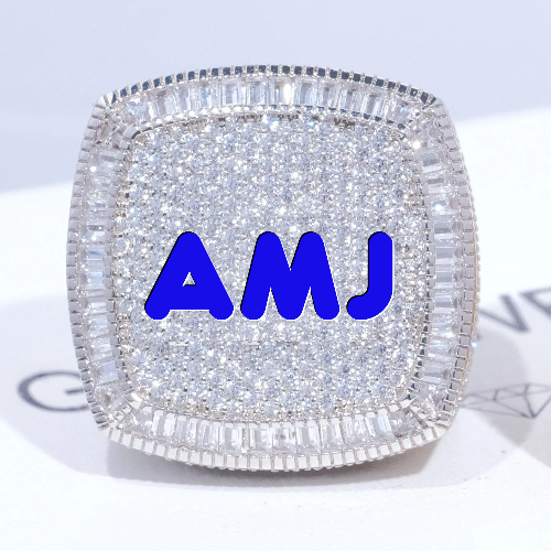 CUSTOM LETTER 3D ICED RING