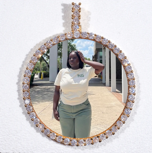 LARGE 3D CIRCLE CUSTOM PICTURE PENDANT