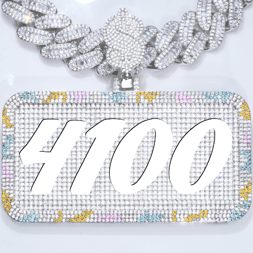 CUSTOM LETTER NECKLACE 3D COLORFUL SQUARE
