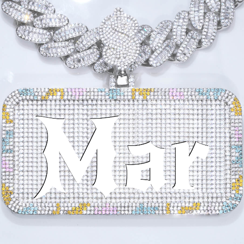 CUSTOM LETTER NECKLACE 3D COLORFUL SQUARE