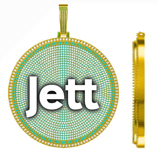 CUSTOM LETTER NECKLACE 3D BIG DISC