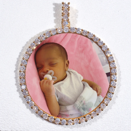 LARGE 3D CIRCLE CUSTOM PICTURE PENDANT
